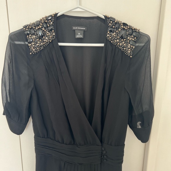 Club Monaco Silk New Without Tag Black Maxi Dress - Picture 3 of 6